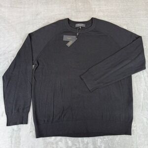 Rag & Bone Vinny Cashmere Wool Sweater Mens XL Black Soft Stretch $398 New NWT